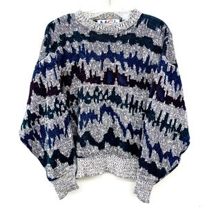 VINTAGE MGL Pullover Knit Sweater with Abstract Pattern size M